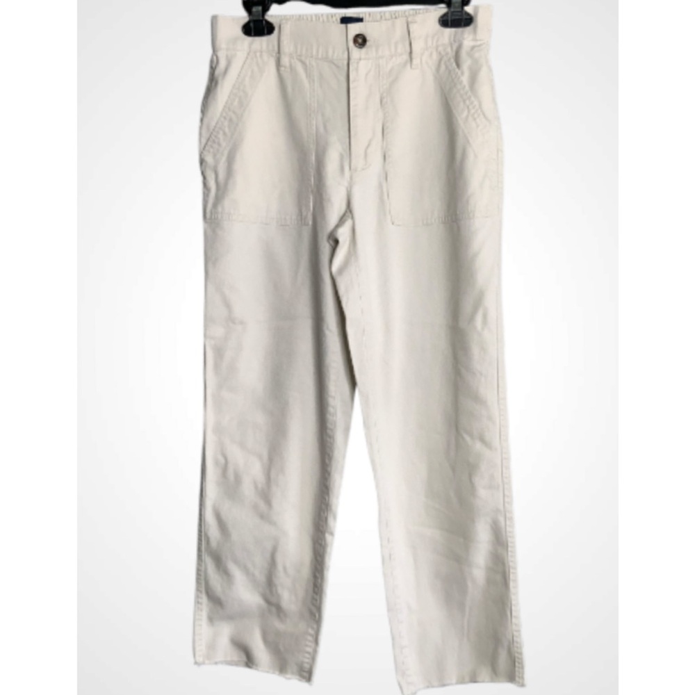 GAP Women’s Light Cream Cotton Blend Raw Hem Bakers Pants XS